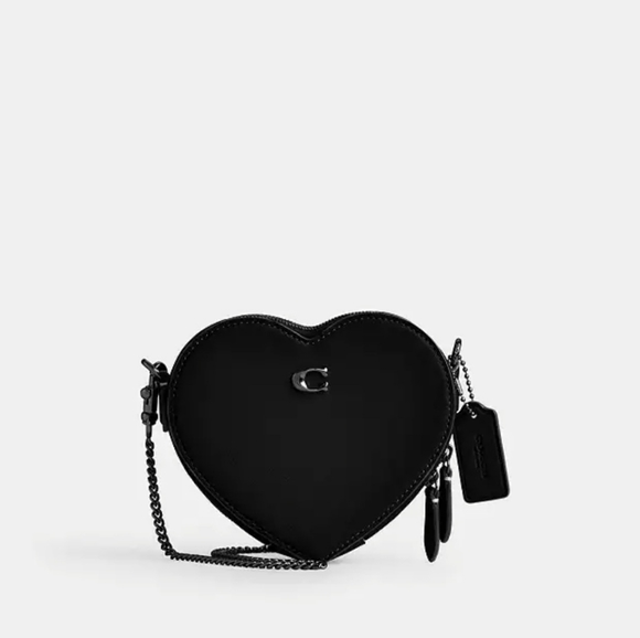 NWT❤️Coach Heart Crossbody 14 Black CE765 - Picture 1 of 5
